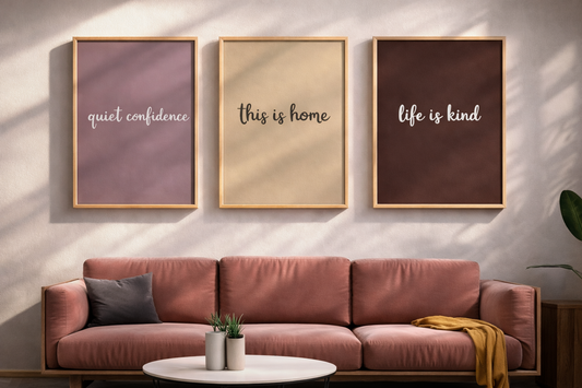 Elegant Neutral Wall Art Set – Minimalist Quote Prints (Set of 3)-The Arts Workshop